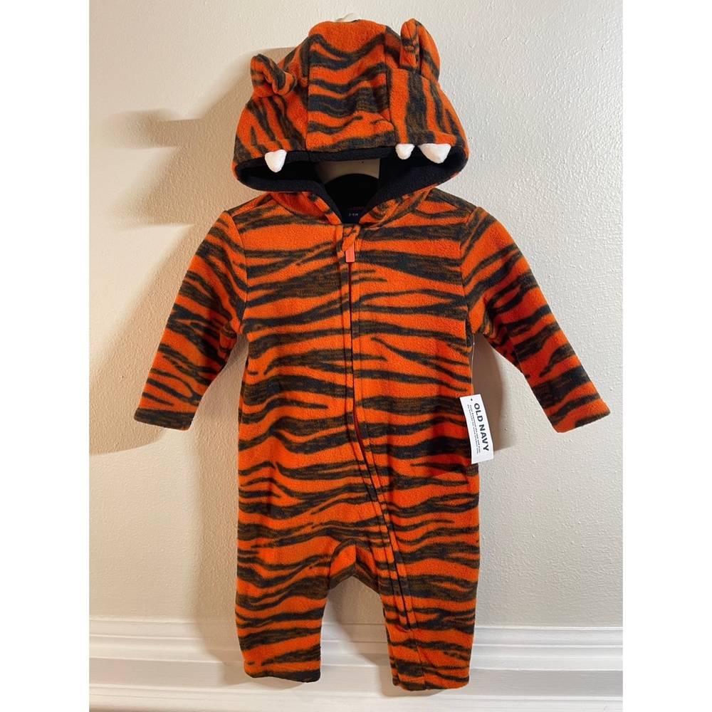 Unisex Tiger Costume Hooded One-Piece for Baby 3-6 Months